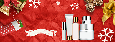 喜庆圣诞节化妆品促销banner背景