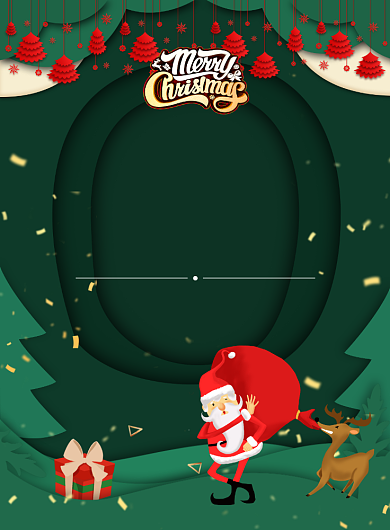 绿色小清新圣诞节促销海报背景