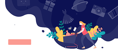 美妆优惠插画公众号首图背景