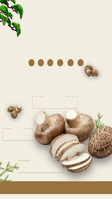 天然美味蘑菇香菇海报背景
