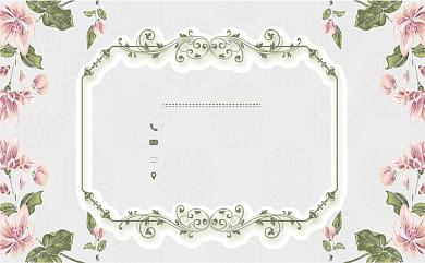 鲜花粉白色浪漫简约名片背景