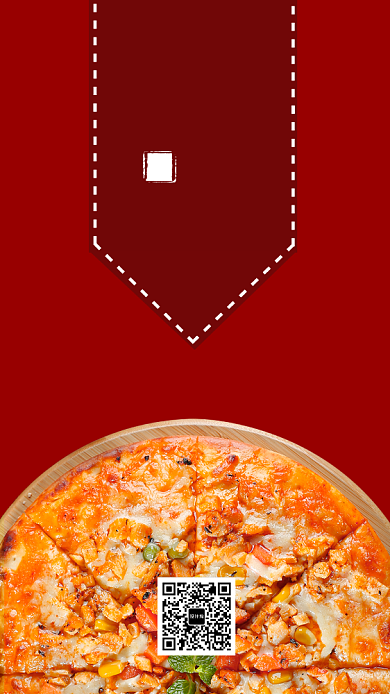 红色西餐披萨手机海报背景