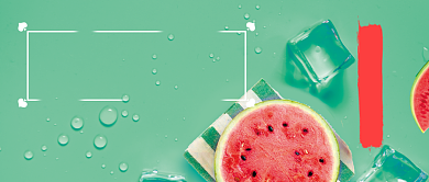 大暑绿色清新首图背景