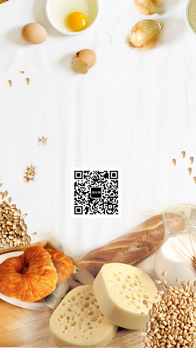 营养早餐健康面包牛奶和鸡蛋海报背景