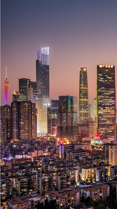 国庆旅游打卡晒家乡之广州营销手机海报背景