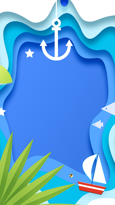 创意立体折纸八月月签海报背景