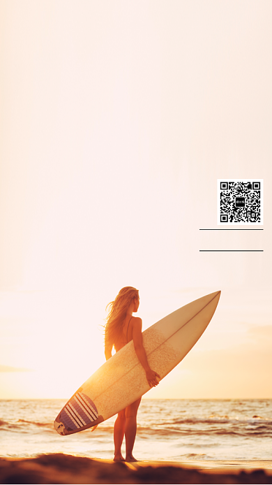 创意摄影海边美女旅行海报背景