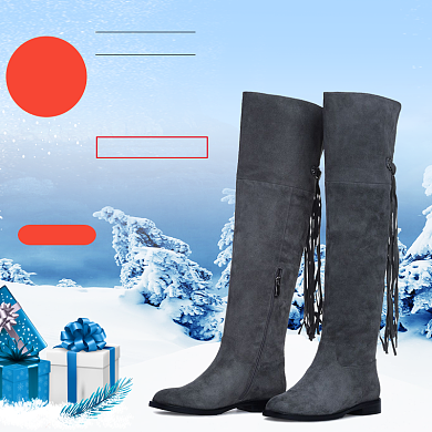 冬季女鞋促销直通车主图背景