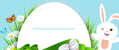 复活节可爱兔子公众号首图背景
