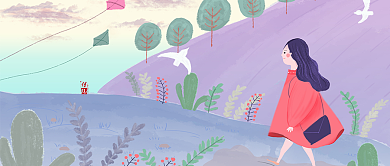 春分卡通少女公众号首图背景