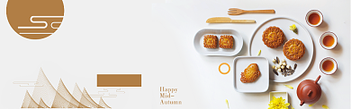 中秋节特惠简约banner海报背景