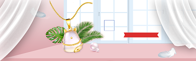 粉蓝珠宝质感淘宝banner背景