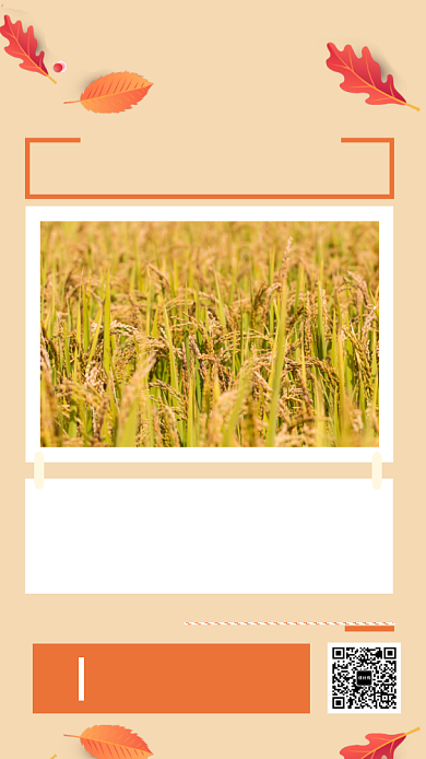 简约秋收24节气立秋手机海报背景