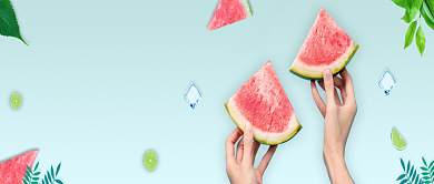 夏日小暑节气西瓜微信公众号素材图片背景