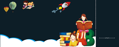 趣味英语卡通优惠券56元背景