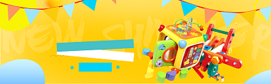 黄色卡通六一梦想乐园淘宝banner背景