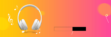 时尚创意耳机促销淘宝banner背景