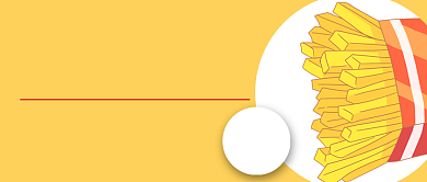 黄色简约醒目手绘美食薯条公众号首图背景