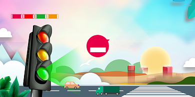 卡通可爱全国交通安全日展板背景