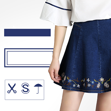 牛仔短裙女装淘宝主图直通车模板背景