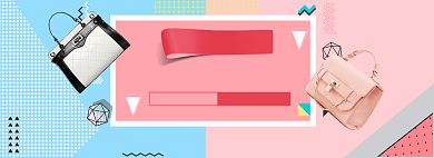 孟菲斯风格女王节包包banner背景