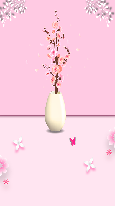 时尚粉色四月春天海报背景