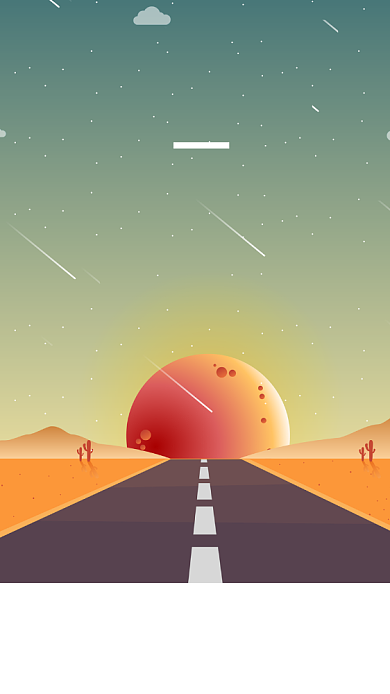 插画独自去旅行手机海报背景