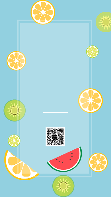 蓝色小清新水果果蔬夏季夏天促销手机海报背景