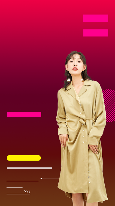 时尚女装秋季新品手机海报背景