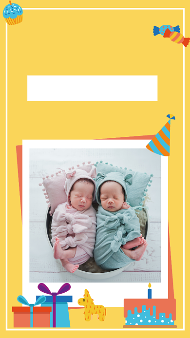 卡通满月宴邀请海报背景