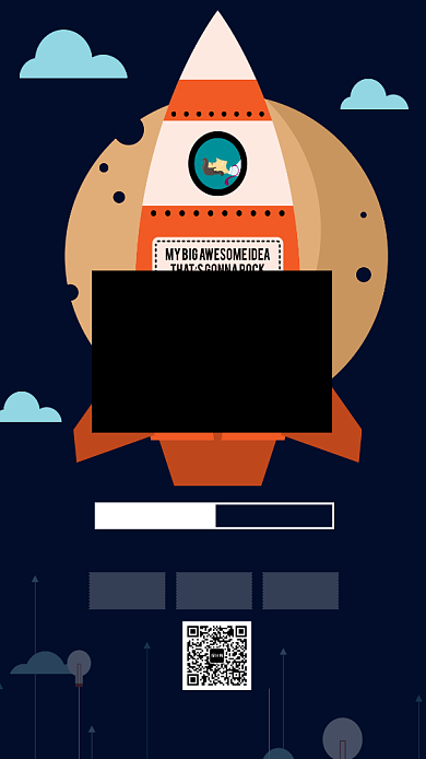 蓝色卡通双十二狂欢节最后一天手机海报背景