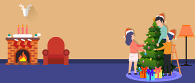 狂欢圣诞节快乐漫画公众号首图背景