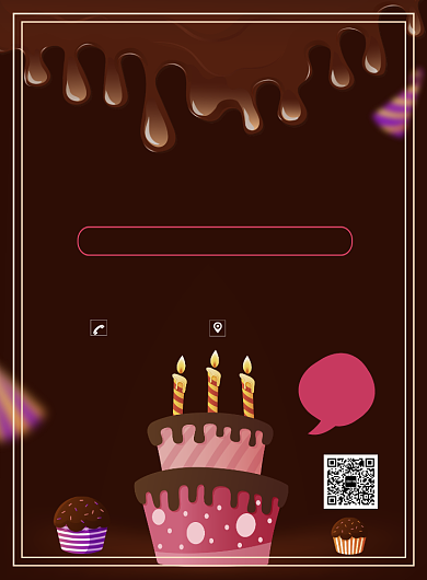 简约巧克力蛋糕美食海报背景