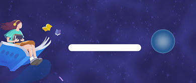 蓝色宇宙卡通公众号首图背景