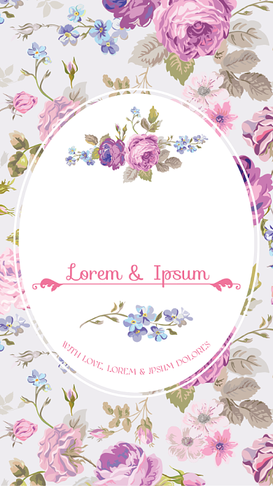 手绘风格婚礼邀请函背景