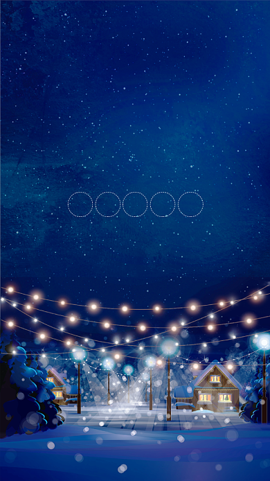 蓝色简约浪漫平安夜手机海报背景