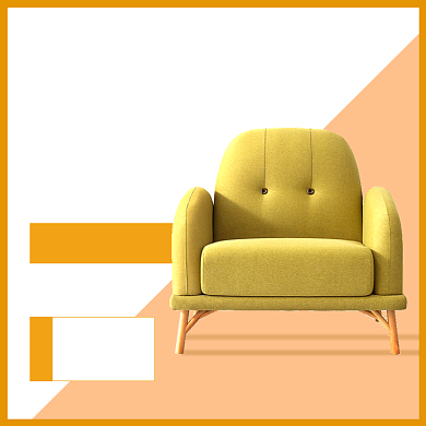 黄色橙色温馨清新淡雅沙发家具直通车背景