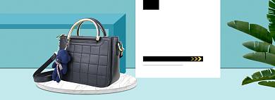 简约清新女士箱包banner背景