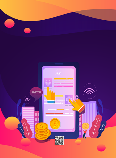 简约2.5D金融理财服务宣传海报背景