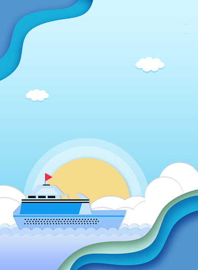 蓝色简约创意国际航海日宣传海报背景