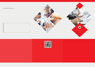 红色商务企业宣传三折页模板背景