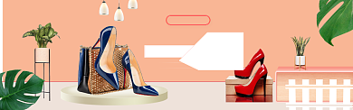 促销新品女鞋电商淘宝banner背景