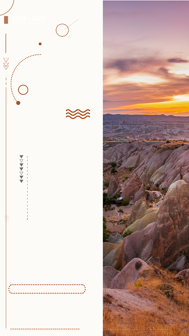 浪漫土耳其旅游出行宣传手机海报背景