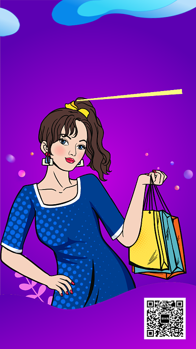 紫色女装促销宣传手机海报背景