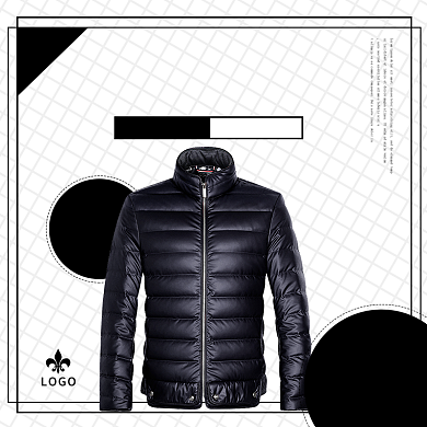 黑色男士冬装棉服淘宝主图直通车模板背景