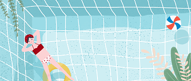 游泳健康运动瘦身小清新公众号首图背景