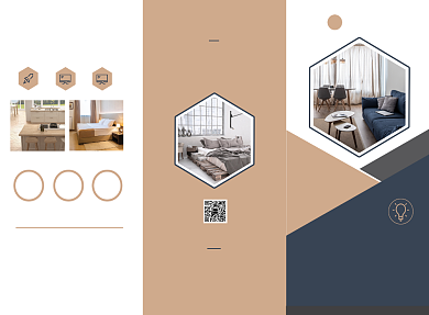 精致时尚简约装修公司三折页模板背景