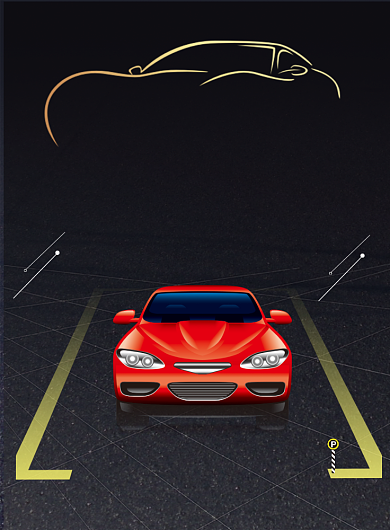 黑色简约车位宣传海报背景