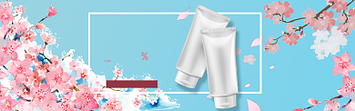蓝色樱花梦幻淘宝banner背景