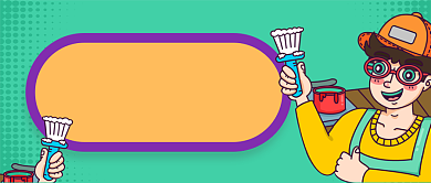 专业装修绿色装修卡通手绘手机首图背景